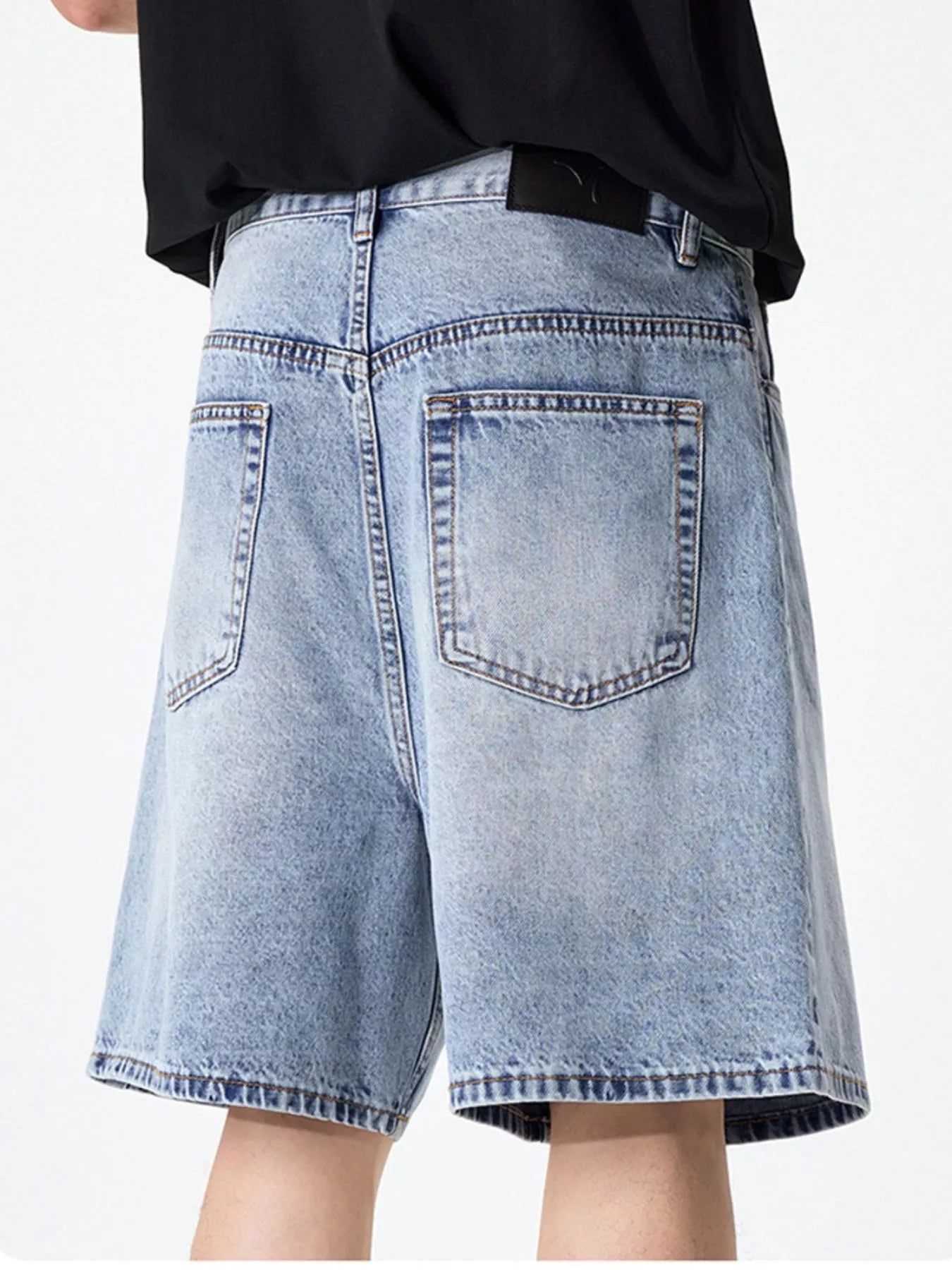 Men's Wide Leg Denim Shorts - Farnelli