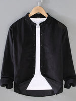 Men's Plus Size Button Up Long Sleeve Shirt - Farnelli