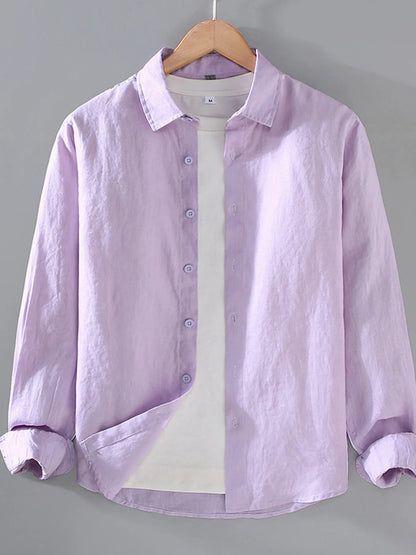 Men's Plus Size Button Up Long Sleeve Shirt - Farnelli