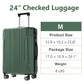 HouseOfZazla green lightweight ABS hardshell hard case luggage with easy-glide wheels