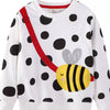 Children's Bee Applique Polka Dot Sweatshirt - White