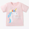 Children's Unicorn Graphic Round Neck T-Shirt - Blush Pink