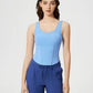 Millennia Round Neck Wide Strap Active Tank with Detachable Chest Pads - Farnelli