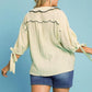 Umgee Full Size Embroidered Detail Button Down Shirt Plus Size - Farnelli