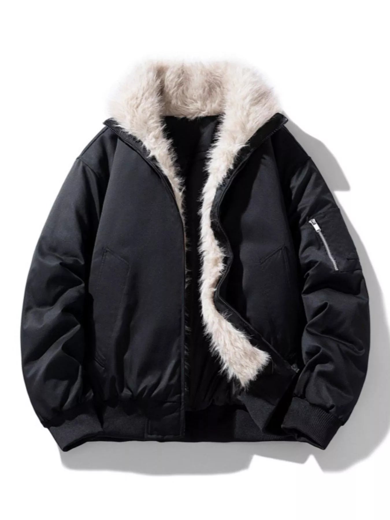 Men's Plus Size Zip Up Bomber Jacket - Farnelli