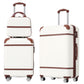 HouseOfZazla white 3-piece hardshell luggage set with TSA locks and matching suitcases