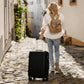 HouseOfZazla black 5-piece hardside luggage set with USB port and TSA lock