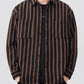 Men's Plus Size Striped Button Up Long Sleeve Shirt - Farnelli