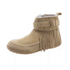 Fringe Round Toe Boots - Khaki