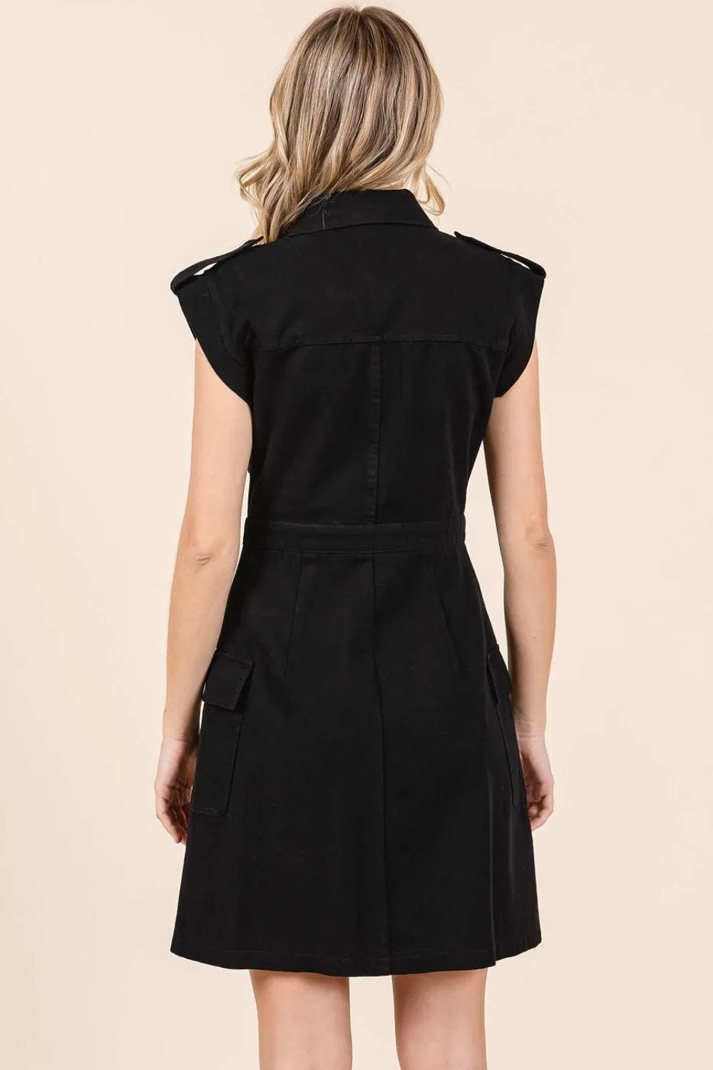Mittoshop Cargo Pocket Half Button Mini Dress - Farnelli
