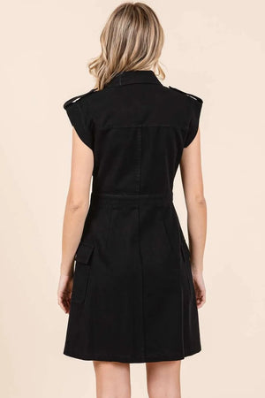 Mittoshop Cargo Pocket Half Button Mini Dress - Farnelli