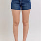 Judy Blue Full Size High Waist Criss-Cross Waistband Denim Shorts Plus Size - Farnelli
