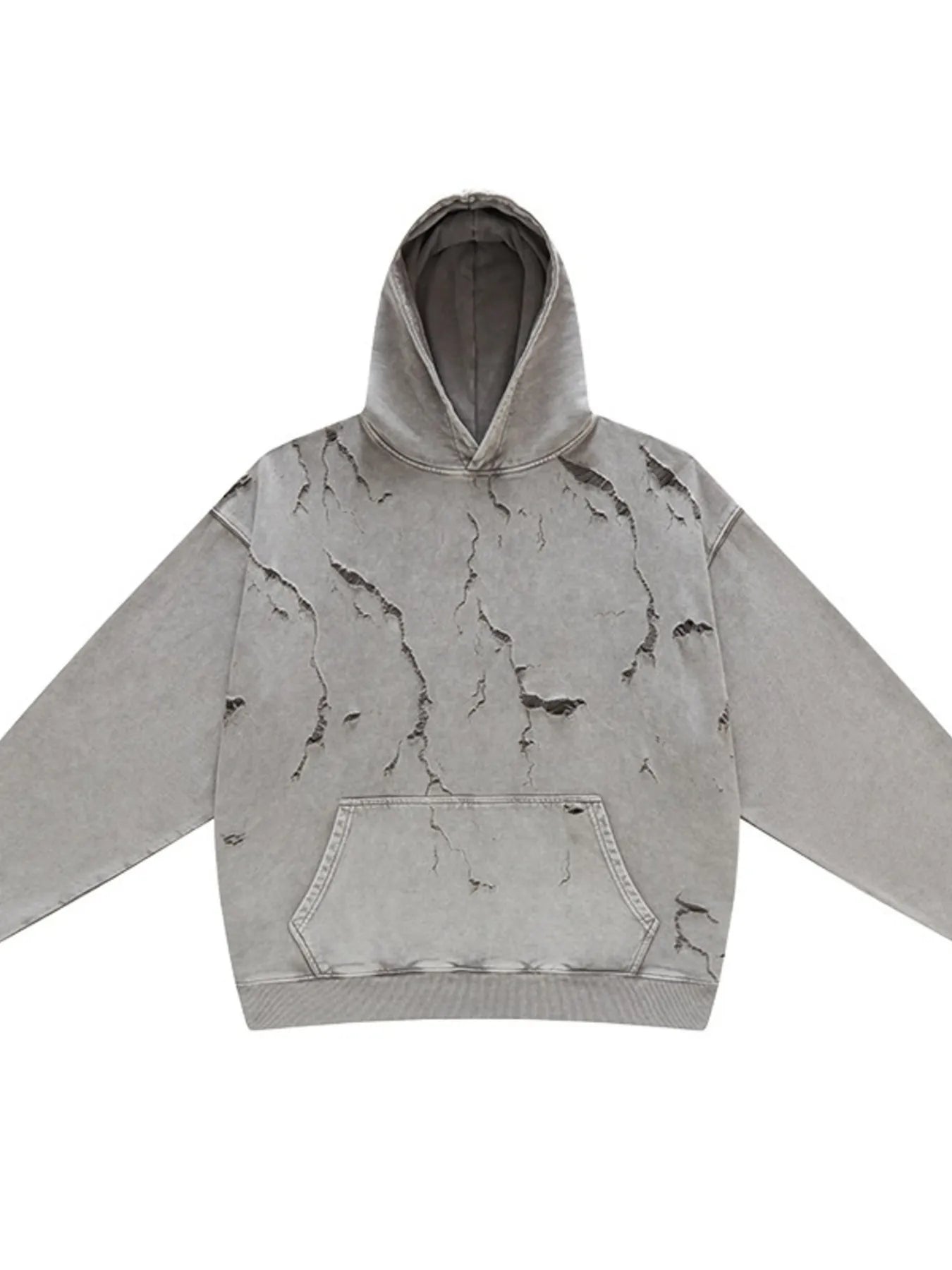 Men's Distressed Long Sleeve Hoodie - Farnelli