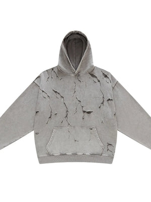 Men's Distressed Long Sleeve Hoodie - Farnelli