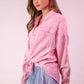 VERY J Full Size Mineral Washed Gauze Shirt Top Plus Size - Farnelli