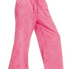 Zenana Washed French Terry Palazzo With Pockets - HOT PINK