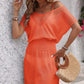 Openwork V-Neck Short Sleeve Cover-Up Dress - Farnelli