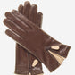CA0547 (brown) – Women’s Italian lambskin cashmere-lined leather gloves with zipper