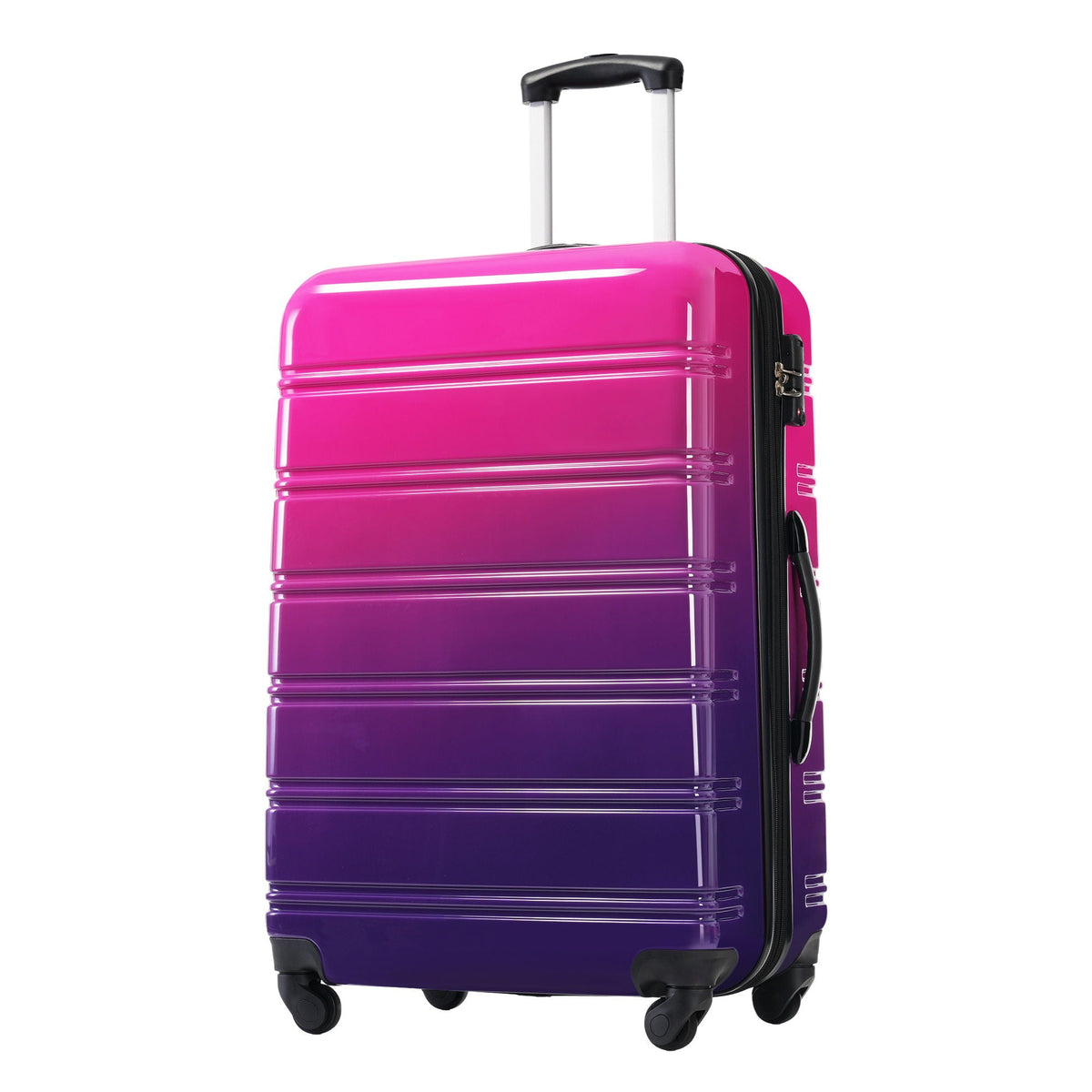HouseOfZazla gradient color hardshell luggage set with spinner wheels and TSA lock in light blue or purple