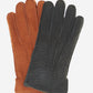 CA3633 (grey) - Handsewn Italian carpincho men’s rabbit fur-lined dress gloves