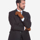 CA3633 (cork) - Handsewn Italian carpincho men’s rabbit fur-lined dress gloves