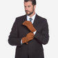 CA3633 (cork) - Handsewn Italian carpincho men’s rabbit fur-lined dress gloves