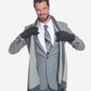 CA3633 (grey) - Handsewn Italian carpincho men’s rabbit fur-lined dress gloves