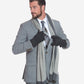 CA3633 (grey) - Handsewn Italian carpincho men’s rabbit fur-lined dress gloves