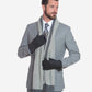 CA3633 (grey) - Handsewn Italian carpincho men’s rabbit fur-lined dress gloves