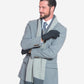 CA3633 (grey) - Handsewn Italian carpincho men’s rabbit fur-lined dress gloves