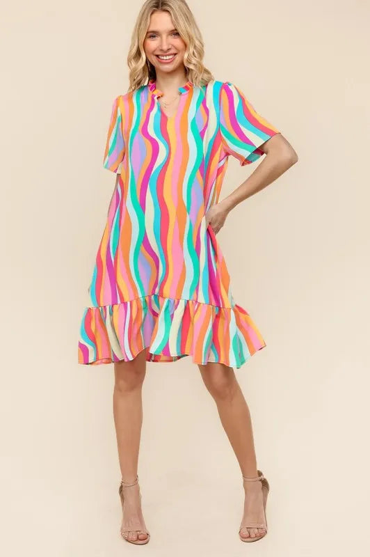 Haptics Tiered Woven Ruffle Hem Dress - Farnelli