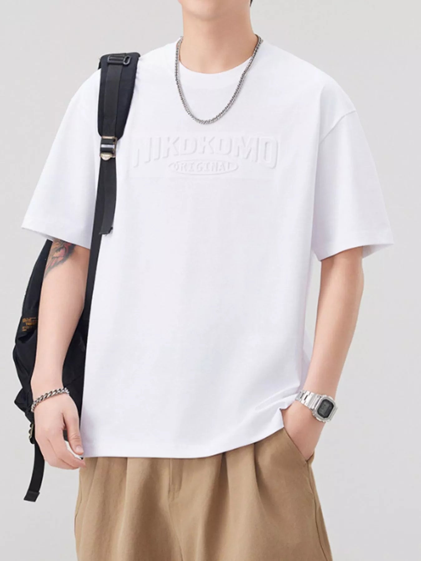 Men's Plus Size Round Neck Short Sleeve T-Shirt - Farnelli