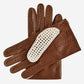 CA3916 (brown) - Handsewn Italian crochet driving gloves in lambskin leather