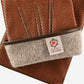 CA3976 (cognac) -Men's Italian cashmere lined leather gloves with unique contrast points