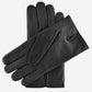 CA3976 (black) - Men's Italian cashmere lined leather gloves with unique contrast points