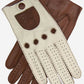 CA4123 (cream/brown) – Women’s two-tone Italian leather driving gloves