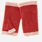 CA4163 (cranberry) – Women’s Italian lamb shearling fingerless gloves