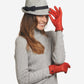 CA4439 (red) - Women’s quilted Italian leather gloves with cashmere lining