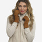 CA4465 (saddle) - Women’s handsewn Italian sueded lamb shearling gloves