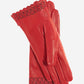 CA4534 (red) - Women’s Italian unlined dress leather gloves with “lace-work" cuff