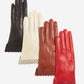 CA4534 (red) - Women’s Italian unlined dress leather gloves with “lace-work" cuff