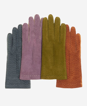 CA4538 (blue) – Handsewn Italian carpincho women's dress gloves with cashmere lining