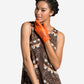CA4539 (orange) - Women’s Italian unlined dress leather gloves with “lace-work” design