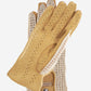 CA4620 (tan) - Women’s Italian crochet and carpincho leather driving gloves