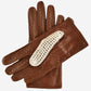 CA4916 (brown) - Handsewn Italian crochet driving gloves in lambskin leather