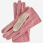 CA4916 (pink) - Handsewn Italian crochet driving gloves in lambskin leather
