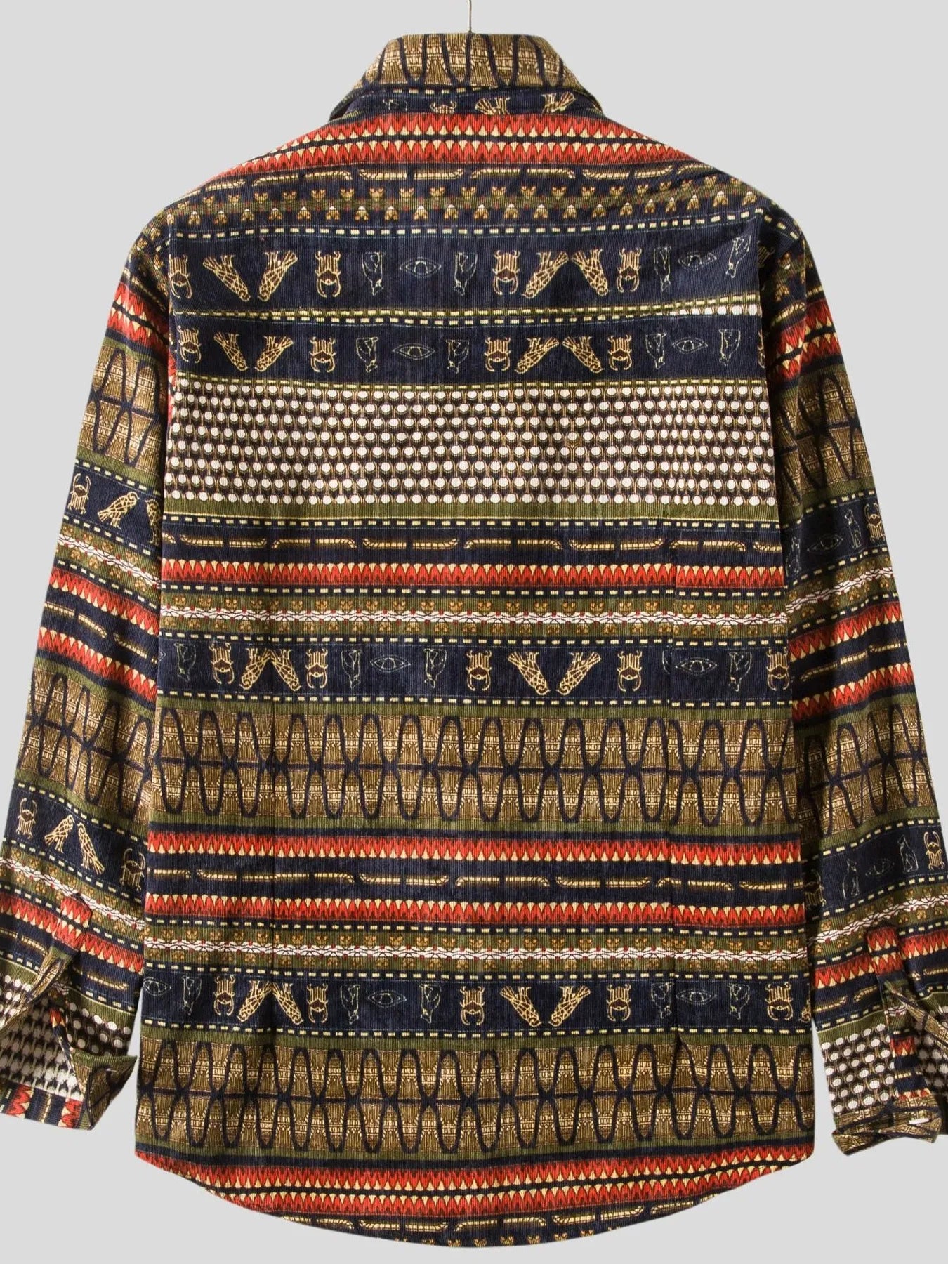 Men's Vintage Ethnic Print Button Down Shirt - Farnelli