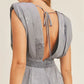 MABLE Draped Romper with Pleated Shoulder Pad Detail - Farnelli