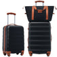 HouseOfZazla hardshell luggage set with spinner wheels and TSA lock in black, white, or pink