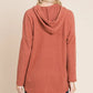BOMBOM Contrast Drawstring Drop Shoulder Knit Hoodie - Farnelli